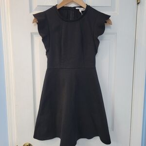 BCBGeneration Dress Black Flutter Sleeve Mini Flared Size 0 EUC